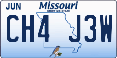 MO license plate CH4J3W