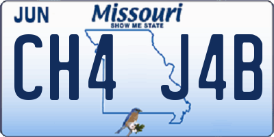 MO license plate CH4J4B