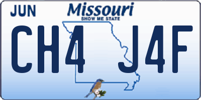 MO license plate CH4J4F