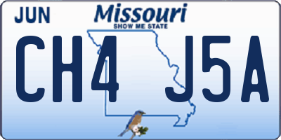 MO license plate CH4J5A