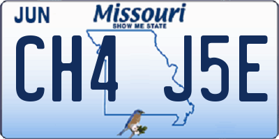 MO license plate CH4J5E