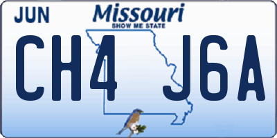 MO license plate CH4J6A