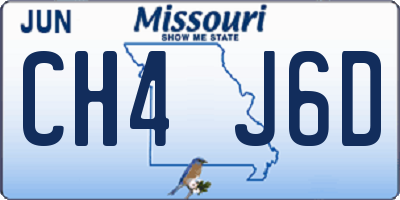 MO license plate CH4J6D
