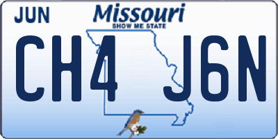 MO license plate CH4J6N
