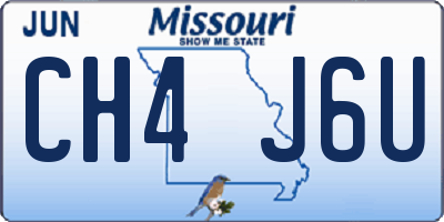 MO license plate CH4J6U