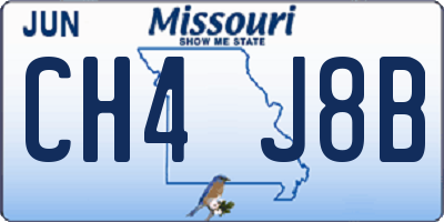 MO license plate CH4J8B