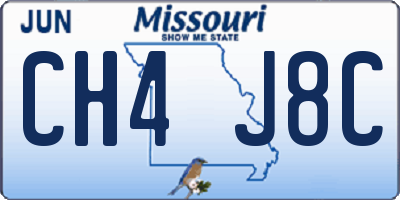 MO license plate CH4J8C