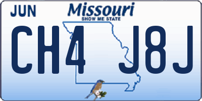 MO license plate CH4J8J
