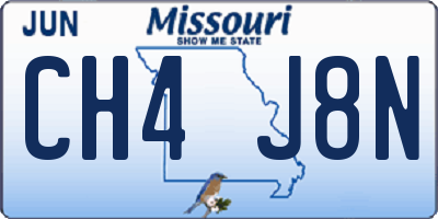 MO license plate CH4J8N