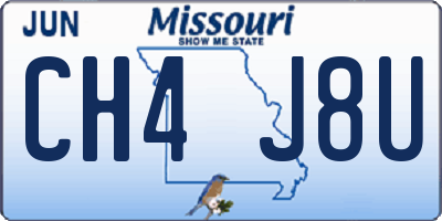 MO license plate CH4J8U