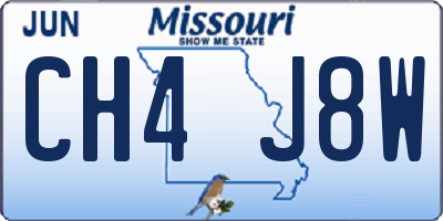 MO license plate CH4J8W