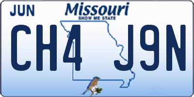 MO license plate CH4J9N