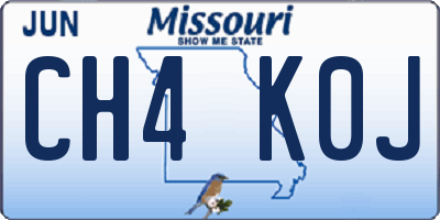 MO license plate CH4K0J