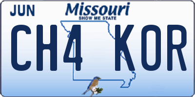 MO license plate CH4K0R