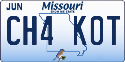MO license plate CH4K0T