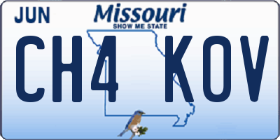 MO license plate CH4K0V
