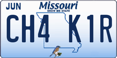 MO license plate CH4K1R