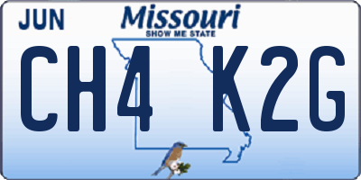 MO license plate CH4K2G