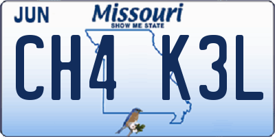 MO license plate CH4K3L