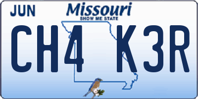 MO license plate CH4K3R