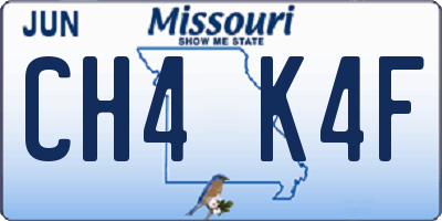 MO license plate CH4K4F