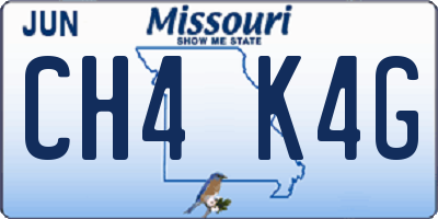 MO license plate CH4K4G
