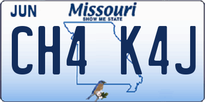 MO license plate CH4K4J