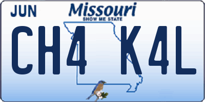 MO license plate CH4K4L