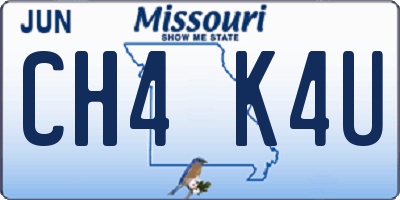 MO license plate CH4K4U