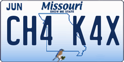 MO license plate CH4K4X