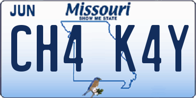 MO license plate CH4K4Y