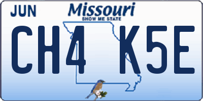 MO license plate CH4K5E