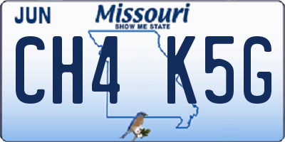 MO license plate CH4K5G