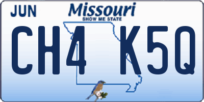 MO license plate CH4K5Q