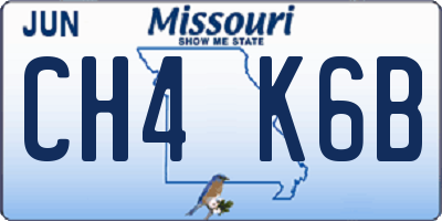 MO license plate CH4K6B