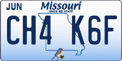 MO license plate CH4K6F
