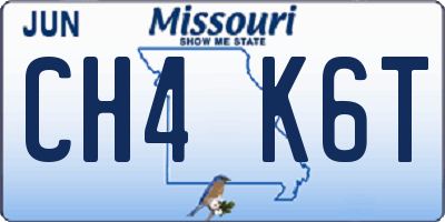 MO license plate CH4K6T