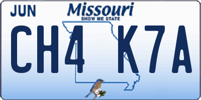 MO license plate CH4K7A