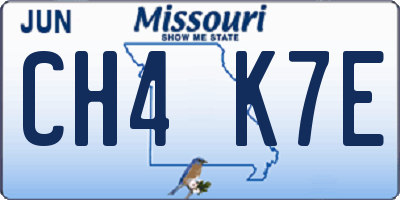 MO license plate CH4K7E