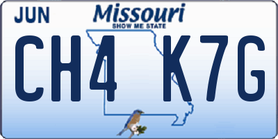 MO license plate CH4K7G