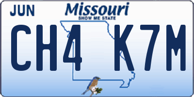 MO license plate CH4K7M