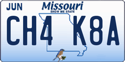 MO license plate CH4K8A