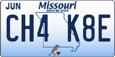 MO license plate CH4K8E