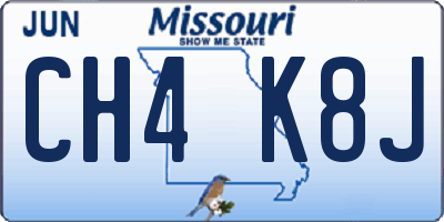 MO license plate CH4K8J