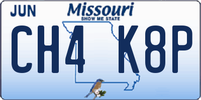 MO license plate CH4K8P