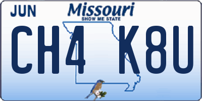 MO license plate CH4K8U