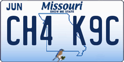 MO license plate CH4K9C