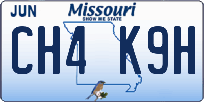 MO license plate CH4K9H