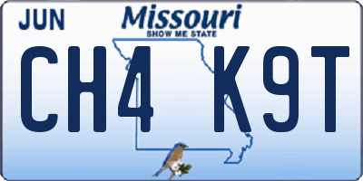 MO license plate CH4K9T
