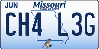 MO license plate CH4L3G